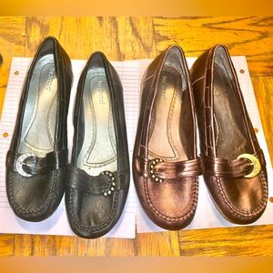 Bay Studios Women’s Flats Shoes black & Rose Gold (2 Pair)  NWT